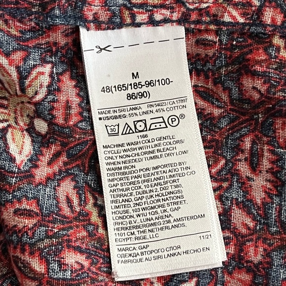 GAP Linen Cotton Vacay Shirt - Tropical Paisley - Picture 13 of 13